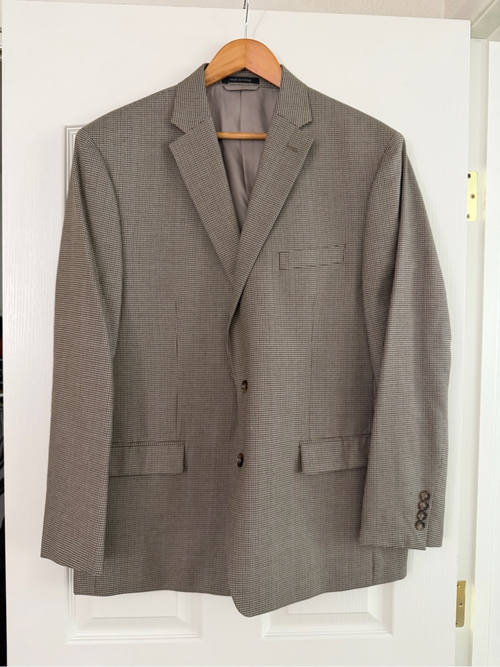 Ralph Lauren Taupe Glen Plaid Two-Button Blazer